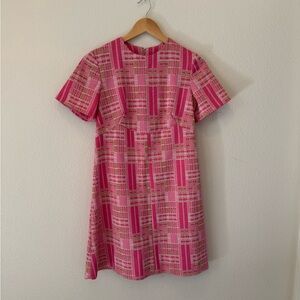 Vintage Pink Patterned Mini Dress